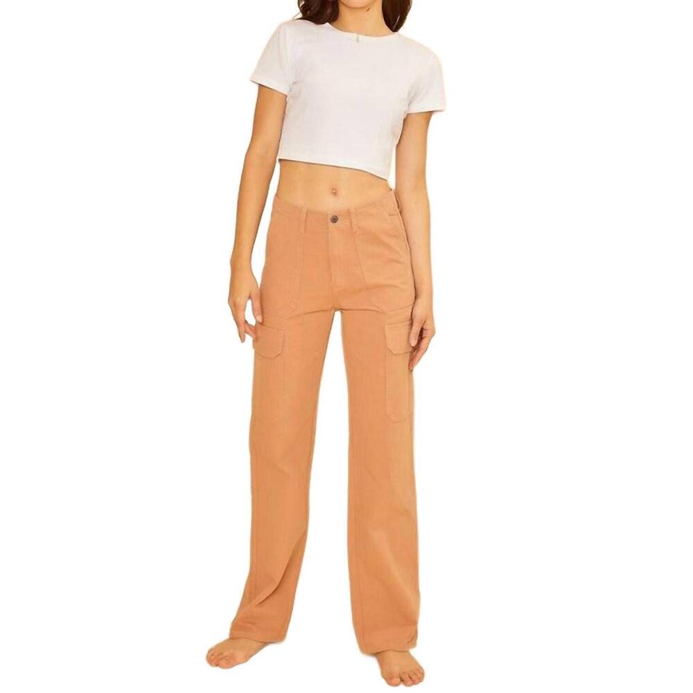 NEW ANNIEWEAR straight leg cargo pants in terracotta